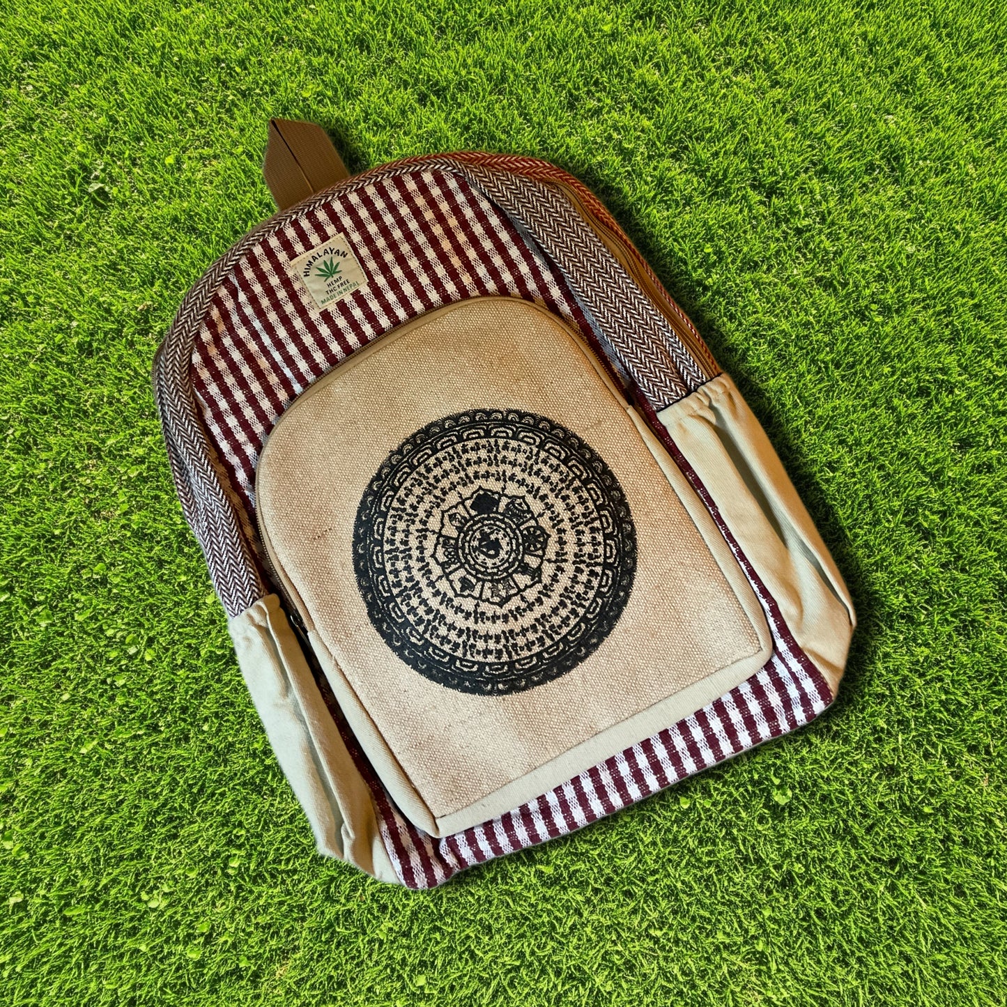 Ashtamangala Symbol Hemp Backpack