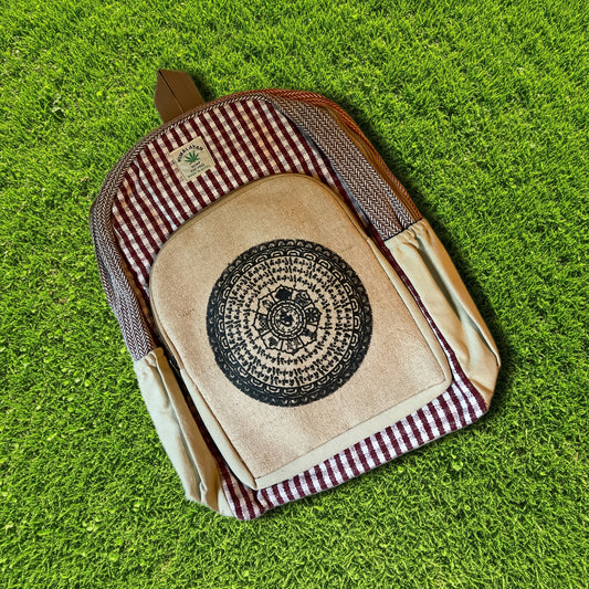 Ashtamangala Symbol Hemp Backpack