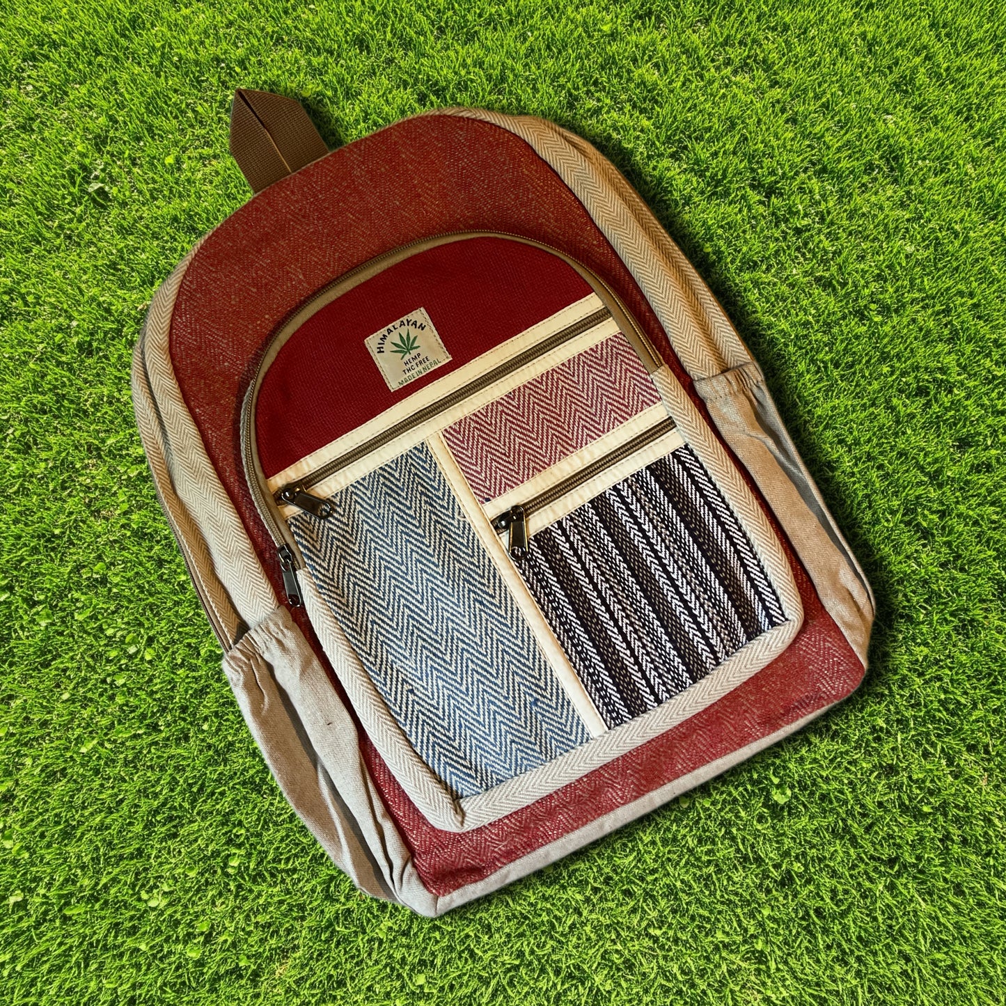 Crimson Weave Hemp Backpack