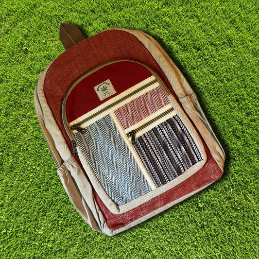 Crimson Weave Hemp Backpack