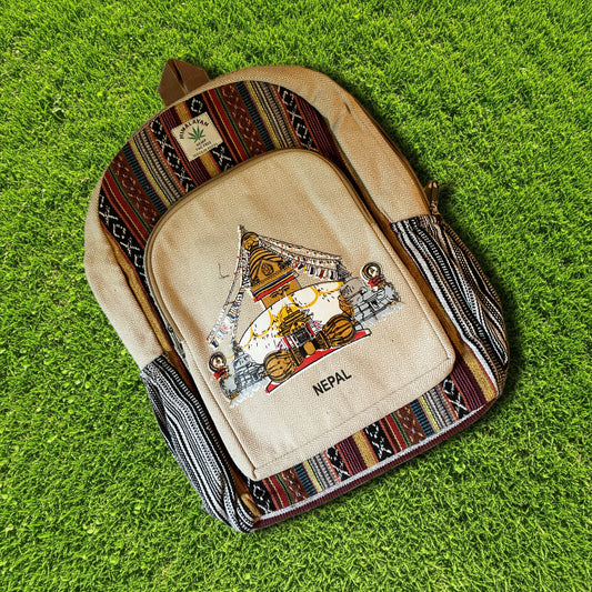 Swayambhunath Stupa Hemp Backpack