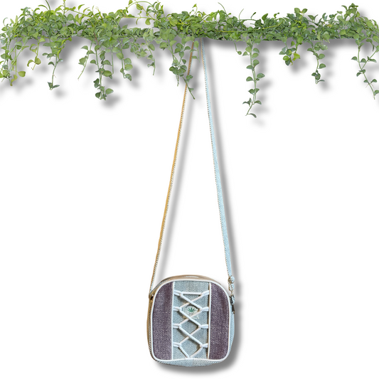 Amethyst Diamond Hemp Crossbody Bag