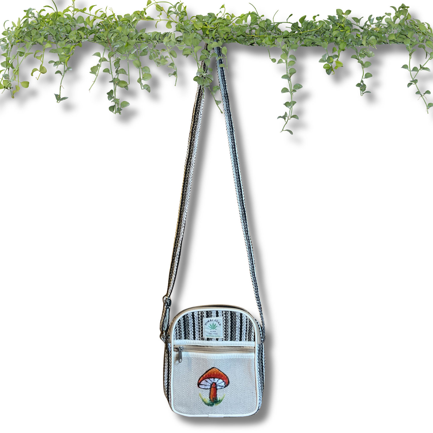 Mushroom Meadow Hemp Crossbody Bag