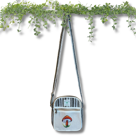 Mushroom Meadow Hemp Crossbody Bag