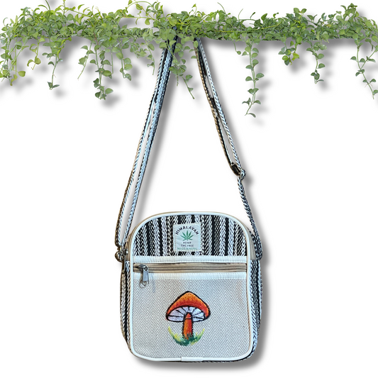 Mushroom Meadow Hemp Crossbody Bag