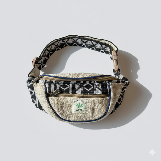 Geo Noir Hemp Fanny Pack