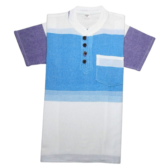 Nomadic Blue Cotton Half Sleeves