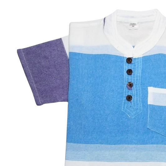 Nomadic Blue Cotton Half Sleeves
