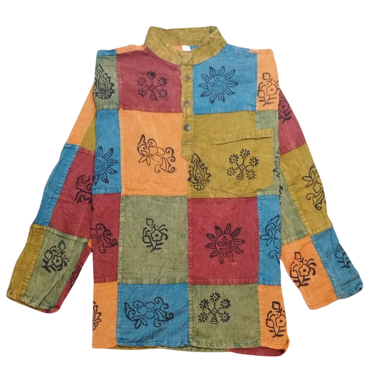 Patched Design Cotton Full Sleeves (Multicolor)