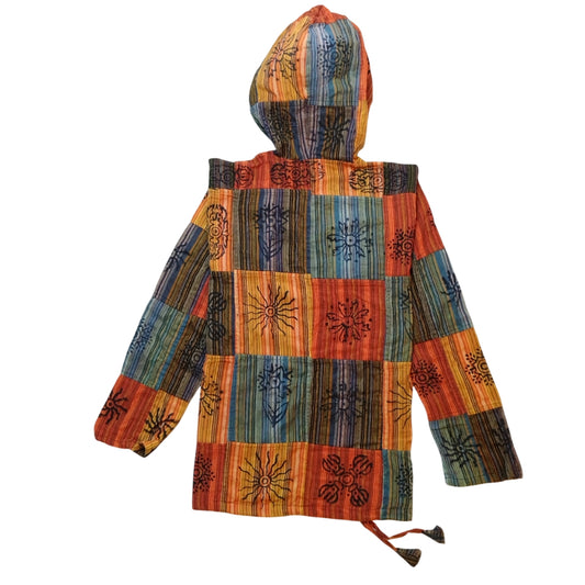 Patched Design Cotton Hoodie (Multicolor)