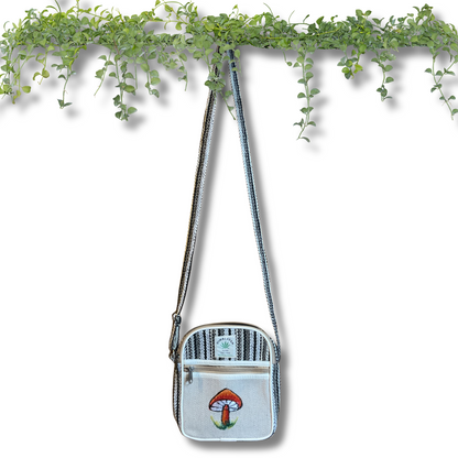 Mushroom Meadow Hemp Crossbody Bag