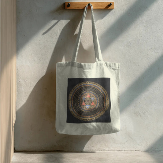 Beige Mandala Cotton Tote