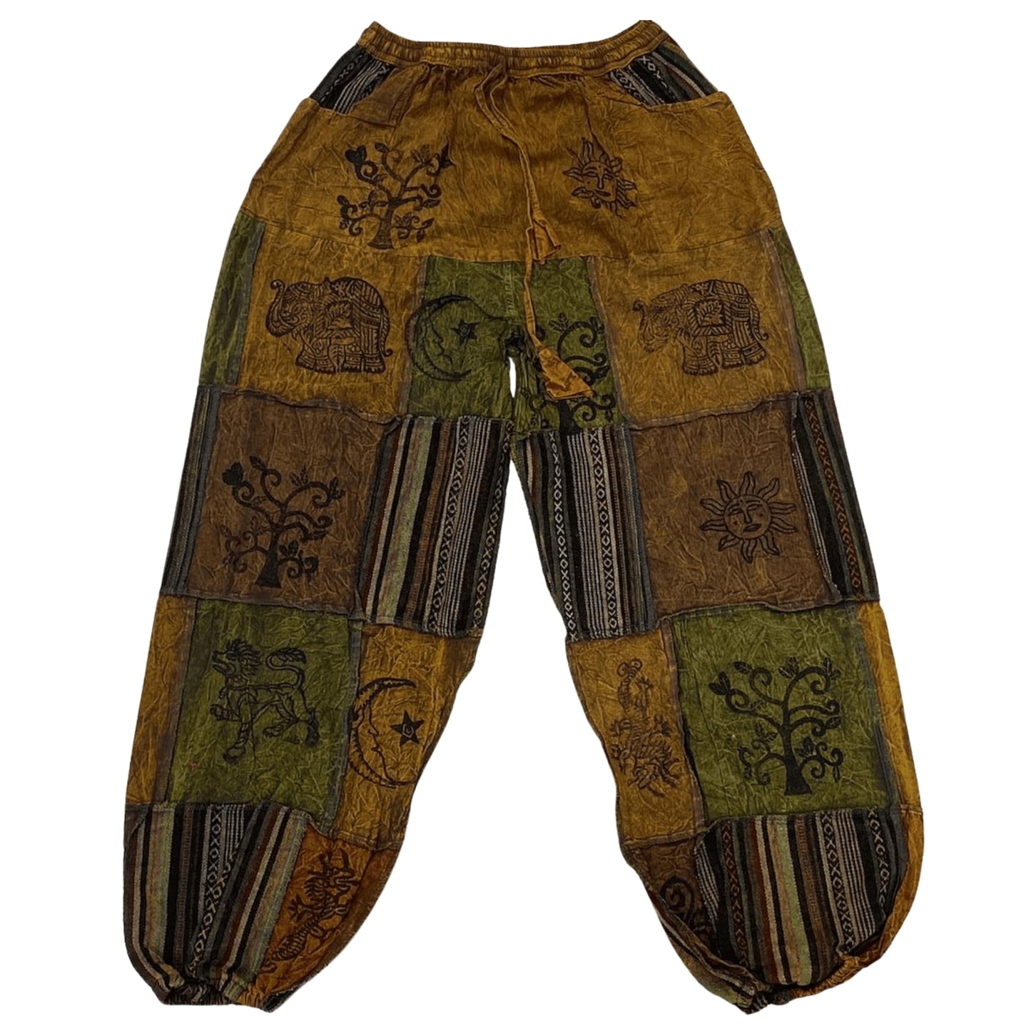 Patched Design Cotton Yoga Trouser (Multicolor)