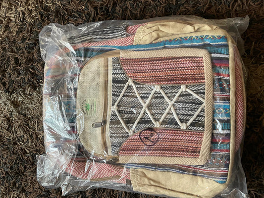 Rope-Weave Hemp Backpack