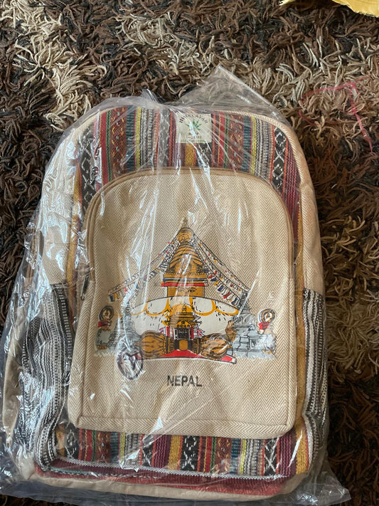 Swayambhunath Stupa Hemp Backpack