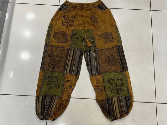 Patched Design Cotton Yoga Trouser (Multicolor)