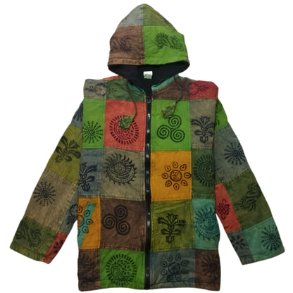 Patched Design Cotton Jacket (Multicolor)